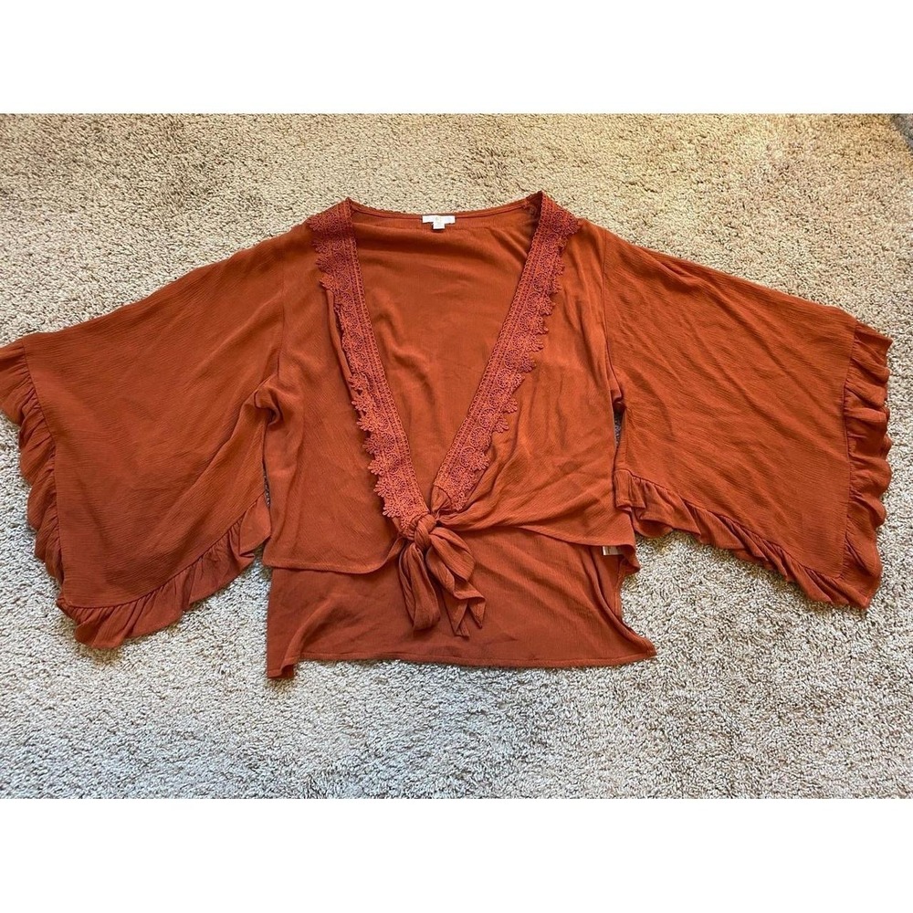 C Brand Kimono Top Tie Front Medium Bat Wing Sleeves SKU13B